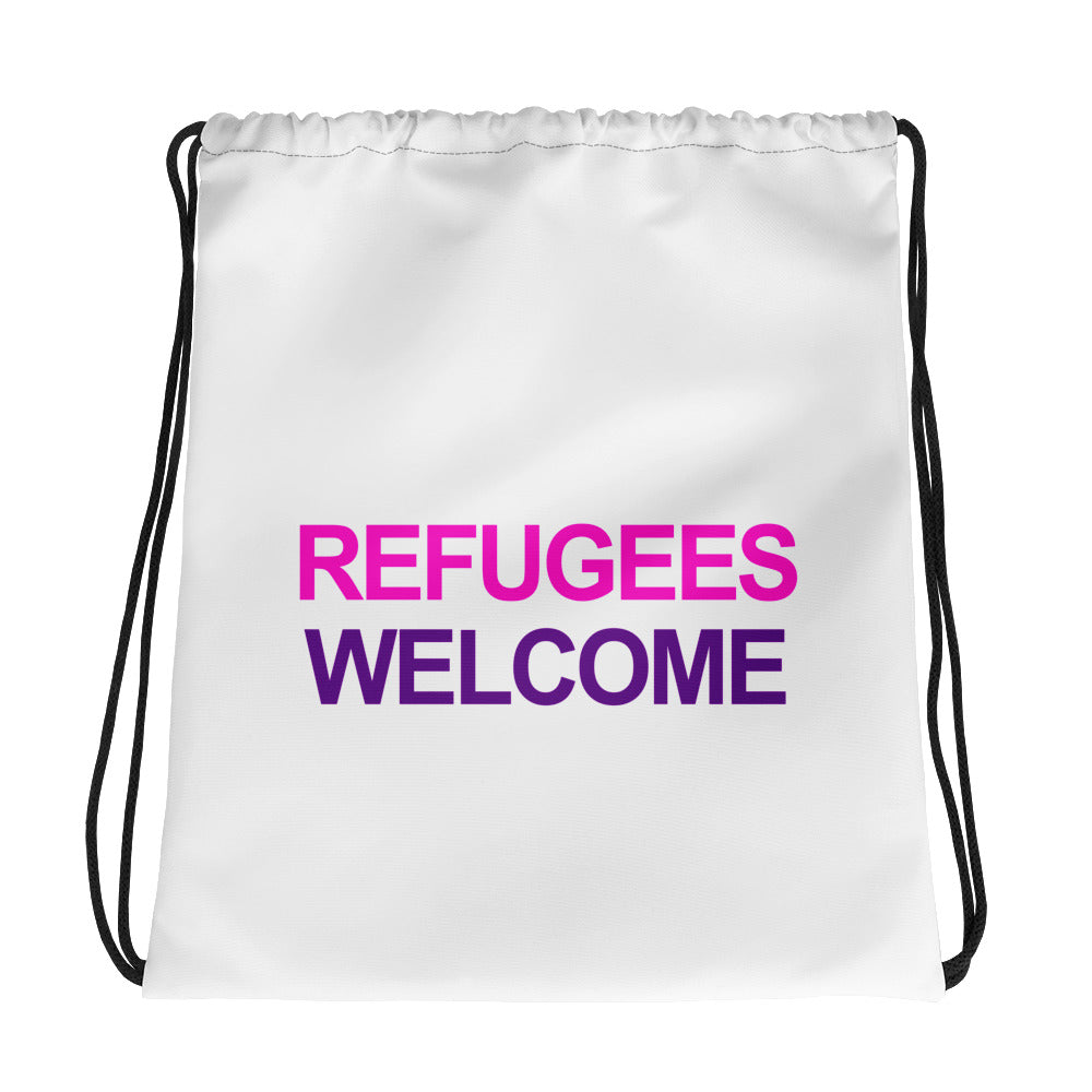 'Refugees Welcome' Drawstring Bag